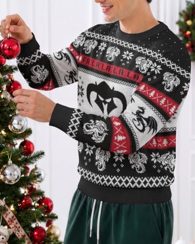 34HD Ugly Xmas Sweater–Funny Knit Christmas Sweater for Women & Men 2025, Long Sleeve Crewneck Holiday Pullover, Unisex Gift