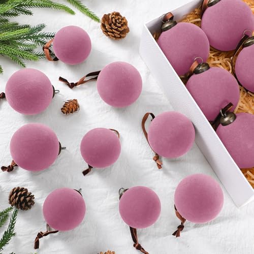 Foilswirl 36 Pcs Taro Purple Velvet Christmas Balls, 2.36", 2.76", 3.15"