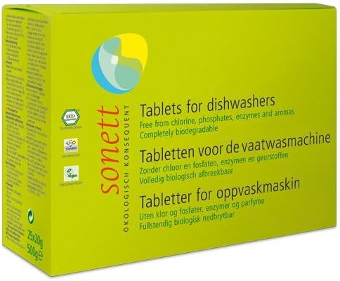Sonett Organic Calendula Dishwashing Liquid Soap (34 and 10 fl oz) and Dishwasher Tablets (17 fl oz) Set of 3