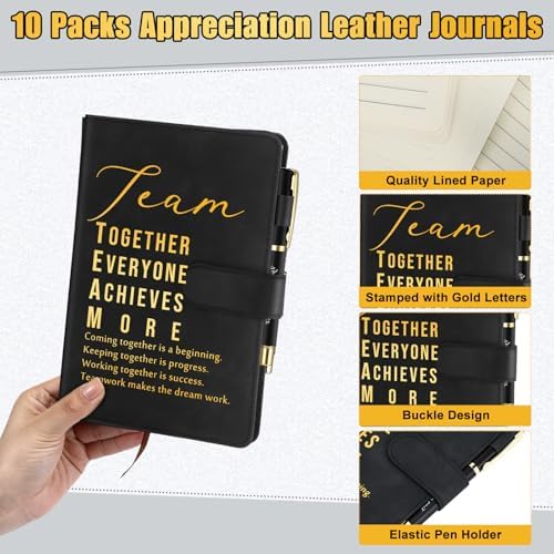 Kosiz 20 Pcs Employee Appreciation Gift Bulk Notebook Pen, Black, Team