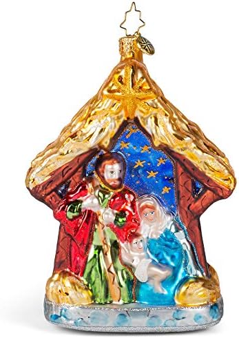 Christopher Radko Asleep in The Manger Christmas Ornament, Multicolor