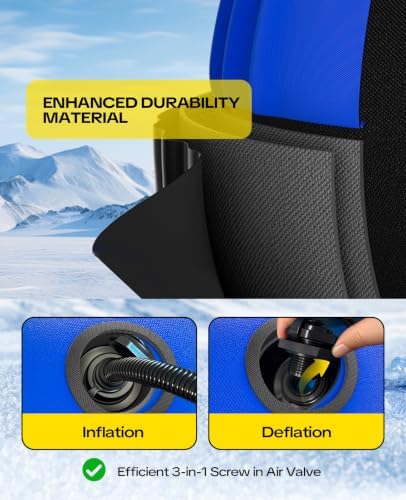 2 Person Snow Sled, Inflatable Heavy Duty Snow Tube for Kids & Adults