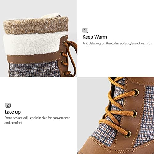 mysoft Women's Winter Snow Boots Waterproof Insulated Mid Calf Booties