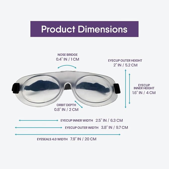 EyeEco Eyeseals Hydrating Sleep Mask, Clear - CPAP Compatible | Latex-Free Eye Mask for Sleep to Block Dry Air, Retains Moisture to Soothe Dry, Irritated Eyes & Provides Eye Care Overnight