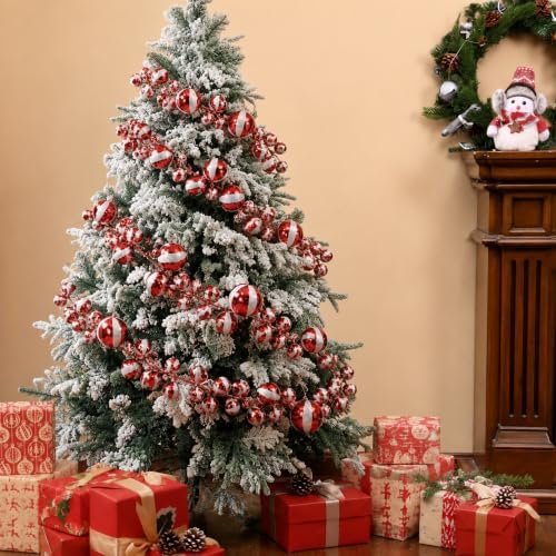 2 Pcs 6 ft Christmas Ball Ornament Garland, Candy