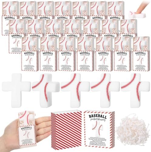 30 Sets Christian Encouragement Gifts Baseball Pocket Cross with Boxes
