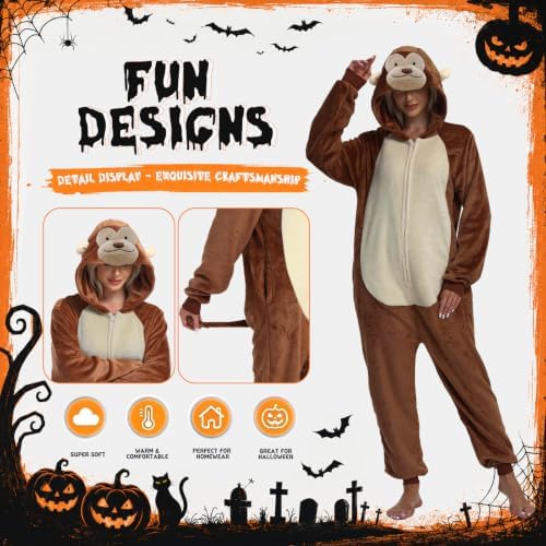 Adult Onesie Pajamas Animal One Piece Costume Halloween Cosplay for Women Men