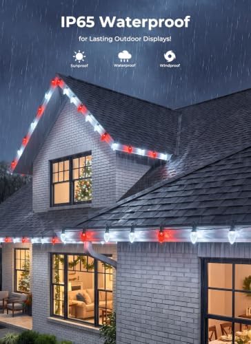 Brightown Christmas Lights Outdoor, 102FT 150LED C9 String Light with Clips