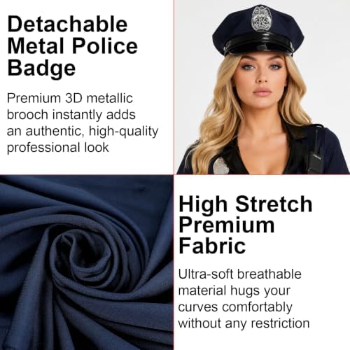8PCS Women's Police Officer Costume