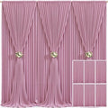6 Panels Dusty Pink Backdrop Curtain for Parties Wedding Wrinkle Free Pink Photo Curtains Backdrop Drapes Fabric Decoration for Birthday Party Baby Shower 30ft(W) x 10ft(H)
