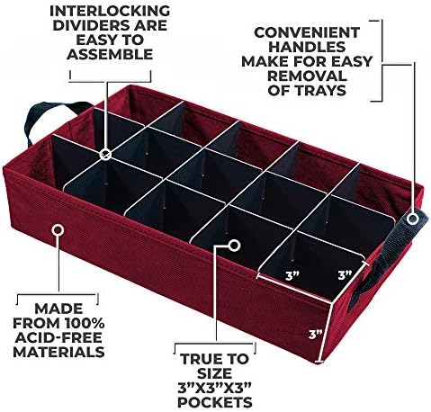 612 Vermont Christmas Ornament Storage Box, Holds 60-3 Inch Ornaments