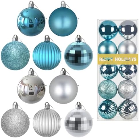 Baby Blue 2.5" Christmas Balls Christmas Tree Decoration Ornaments Shatterproof Hanging Balls for Birthday Halloween Holiday Wedding Decorations Set of 10pcs