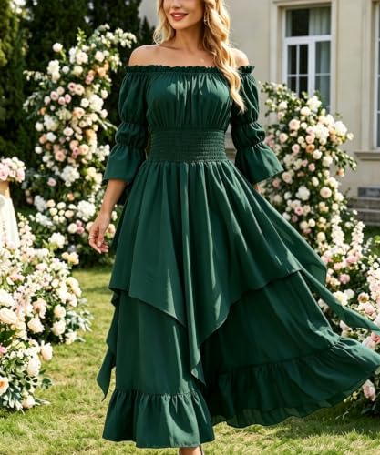 Women's Gothic Witch Dress Medieval Renaissance Costume Victorian Dress