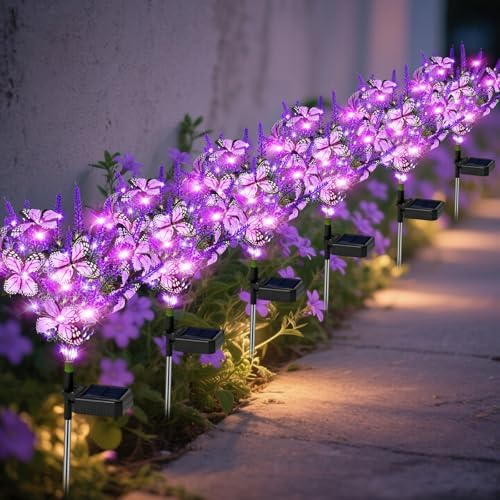 NBQQ Solar Christmas Tree Lights 4 Pack Purple Christmas Decor