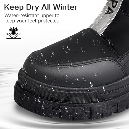 Women's Warm Insulated Fashion Winter Boots, Mid-Calf Waterproof Snow Boots