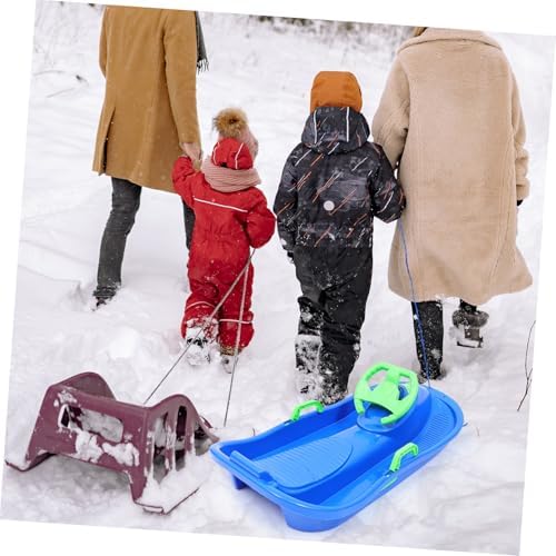 Extra Thick Ski Board Sled with Steering Wheel Brakes for Adults