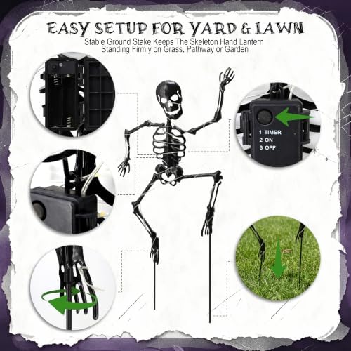 Halloween Skeleton Stakes Zombie, Halloween Lights Outdoor Decoration