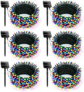 6 Pack 600 LED Solar Christmas Lights Outdoor Waterproof, Multicolor 240 FT