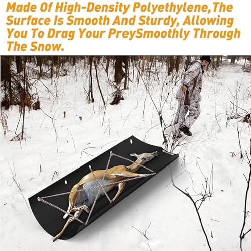 Deer Drag Sled - Deer Cart Game Hauler, Hunting Deer Cart I Rugged Deer Cart Game Hauler, Heavy Duty Dead Firewood Sled Hunting Gear and Accessory Consignments Good for Snow and Ice Pulling(B: 2Pcs pa