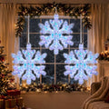 Nuanchu 3 Pcs 19" LED Christmas Snowflake Light Decor, Sixpetaled Snowflake