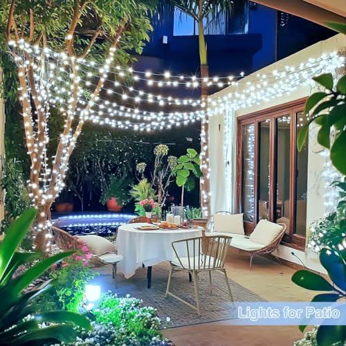 JMEXSUSS 1000 LED White Christmas String Lights Outdoor with Remote