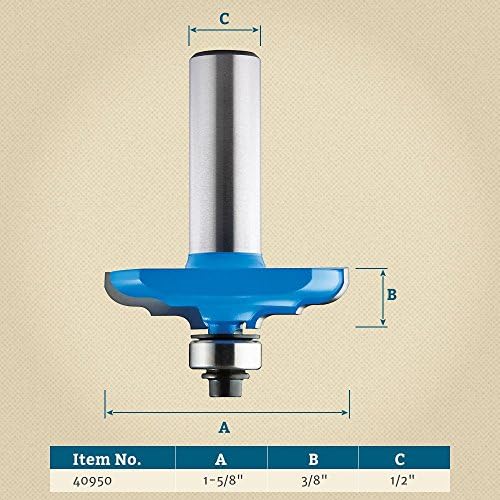 Decorative Ogee Router Bit, ½” Shank – Durable Router Edge Guide for Enhancing Doors & Drawer Fronts - Decorative Edge Profiler w/ 600 Grit Diamond Wheel – Woodworking Tools for Cabinetry Projects