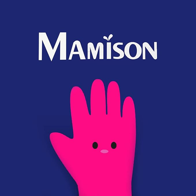 Mamison Quality Kitchen Rubber Gloves (10 Pairs, Large) Non-Slip Reusable Latex Cleaning Gloves/ Made in Korea