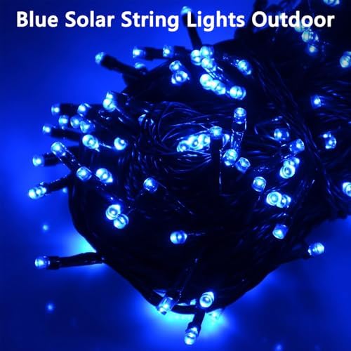 KAQ 2pack 500LED Solar String Lights Outdoor Waterproof Blue