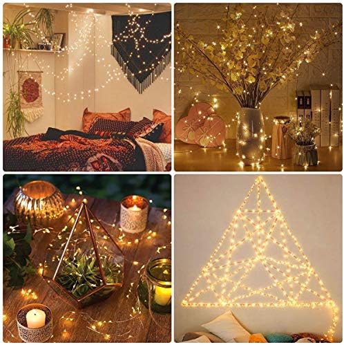 24 Pack Fairy Lights Battery Operated [3 Modes] 7ft 20 LED Mini Twinkle String Lights Waterproof Silver Wire Firefly Starry Lights for Wedding Party Mason Jars Christmas Decor, Warm White & Cool White