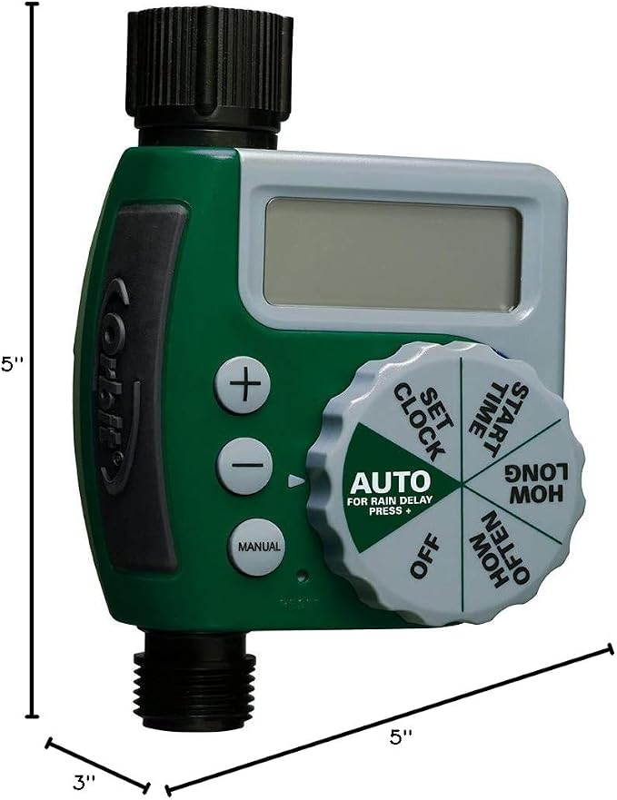 Orbit Programmable Digital Hose Watering Timer - 1 Outlet - Battery Powered - with LCD Screen - Built-in Rain Delay - Water-Resistant - 62061 (3-Pack 1 Outlet)