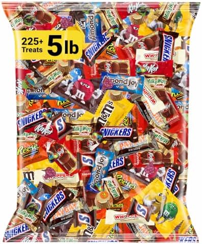 Halloween Chocolate Candy Variety Pack 5 lb, 225 Ct, Fun Size Mix