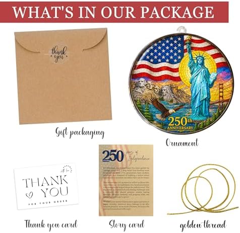 250 Anniversary USA Christmas Ornament, Christmas in July Decorations