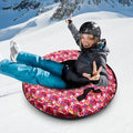 35-Inch Inflatable Snow Tube Sled for Kids & Adults, Heavy-Duty Oxford Cloth Winter Sledding Tube with Handles & Cushion, Cold-Resistant Ski Circle for Downhill Snow Sledding, 198 lbs Capacity