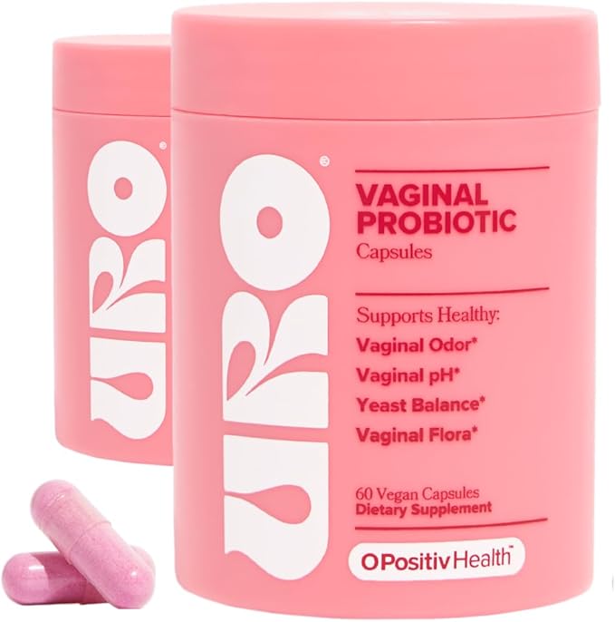 O Positiv URO Vaginal Probiotics for Women pH Balance with Prebiotics & Lactobacillus Probiotic Blend - Vaginal Health Supplement - Support Healthy Vaginal Odor & Vaginal Flora, 60 Count (Pack of 2)