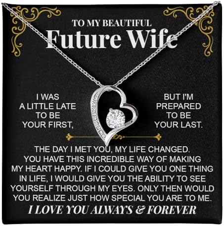 To My Future Wife Necklace From Husband, To My Wife Necklace, Soulmate Necklace For Women, Future Wife Jewelry, Birthday, Christmas, Valentine Gifts For Girlfriend Message Card
