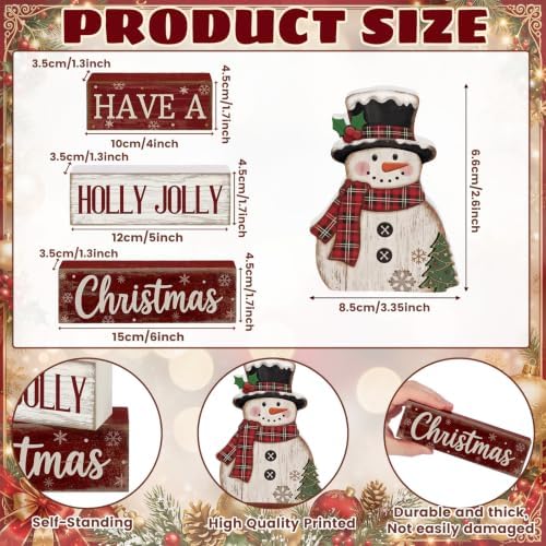 Moucuny 4 Pcs Christmas Snowman Decor Winter Table Decorations Have A Jolly