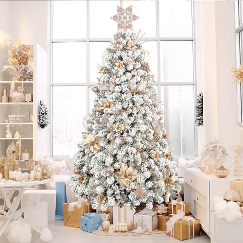 SHareconn 100PCS Christmas Tree Ornaments Clear Set, Champagne