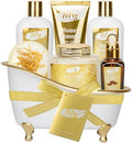 Honey Almond Spa Gifts for Mom - 7Pcs Moisturizing Spa Set for Women & Men