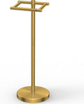 FORIOUS Toilet Paper Holder Wall Mount, Stainless Steel Rustproof Double Post Pivoting Tissue Roll Holder for Bathroom, Commercial Toilet Paper Dispenser Toilet Paper Stand, Brushed Gold