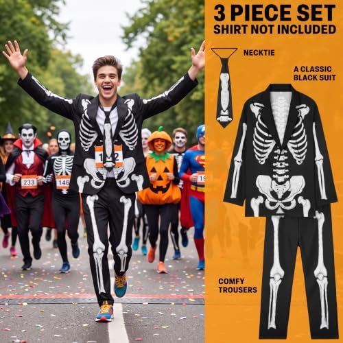 Get Trend Skeleton Halloween Costumes for Men and Women, Dress Up Outfit