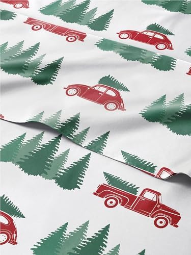 Christmas Sheet Set, Christmas Tree 1, Holiday Xmas Bedding Set - Twin XL