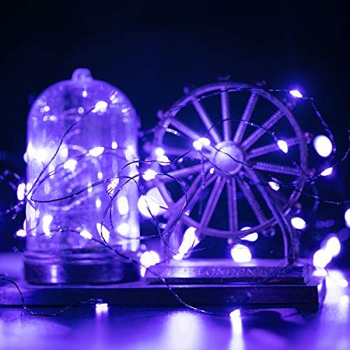 Brightown 12 Pack Purple Fairy Lights Battery Operated for Halloween Decor