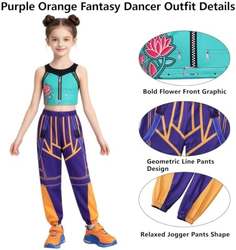 ELIM Kids Pop Star Costume Girls Halloween Costumes Set with Accessories