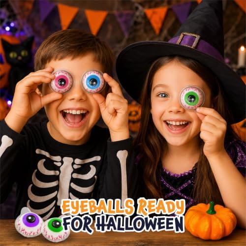 Eyeballs Gummy Candy, Halloween Candy, Strawberry Jelly Filled Gummies - 30 Count Jar