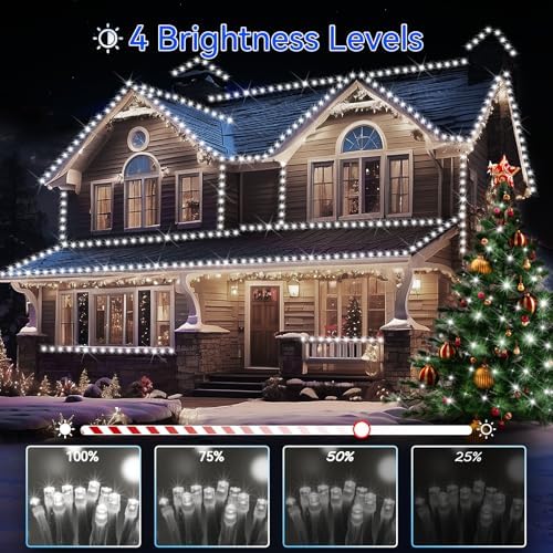 Hezbjiti 2Pack 1000 LED 403FT Christmas Lights Outdoor String Lights 8 Modes with Timer Memory Waterproof Fairy Lights Plug in for Classroom Bedroom Wedding Party Holiday Xmas Decorations(Cool White)