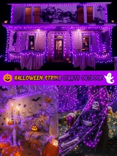 2 Pack 200 LED Halloween Lights 66FT Halloween Decorations String Lights