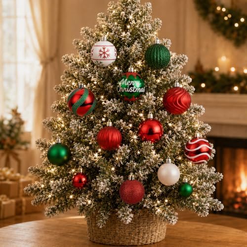 SHareconn 66Pcs Christmas Tree Decorations, Christmas Tree Ornaments Set