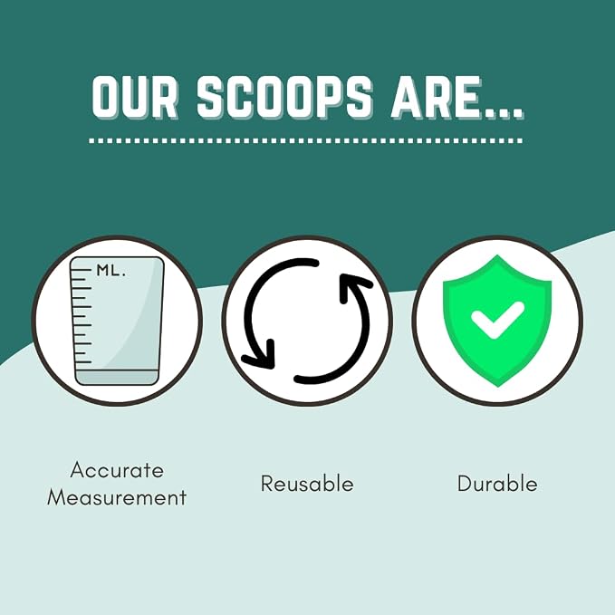 50 mL (50 CC | 1.69 Oz.) Long Handle Plastic Measuring Scoop for Coffee, Protein Powder, Pet Food, Spices, Grains, Dry Goods – Food-Grade BPA-Free (Pack of 10)