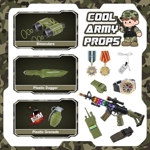 Metemot Kids Army Costume for Boys, Solider Boys Halloween Costume Age 3+