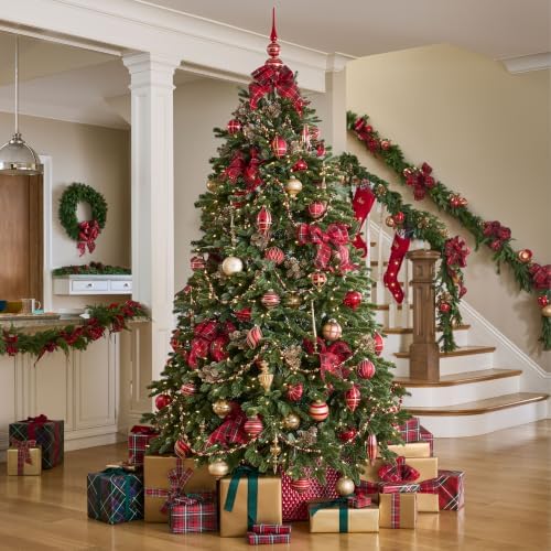 Balsam Hill BH Fraser Fir - Full Christmas Tree with Most Realistic True Needle Foliage, Easy Plug Technology & Multiple Height and Lighting Options, Clear Incandescent, 6.5ft